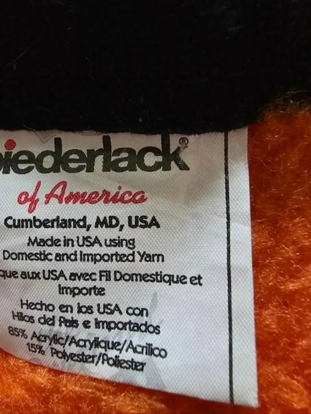 HARLEY DAVIDSON BLANKET BIEDERLACK REVERSIBLE EAGLE BLACK ORANGE 76 X 54 USA